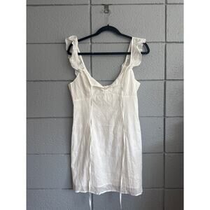 NWT Women's Commense Mini White Ruffle Eyelet Cotton Sundress size M Cottagecore